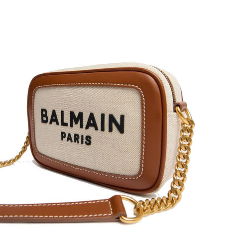 Balmain Brown Cotton Shoulder Bag Balmain