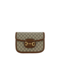 Gucci Beige GG Supreme Horsebit Shoulder Bag