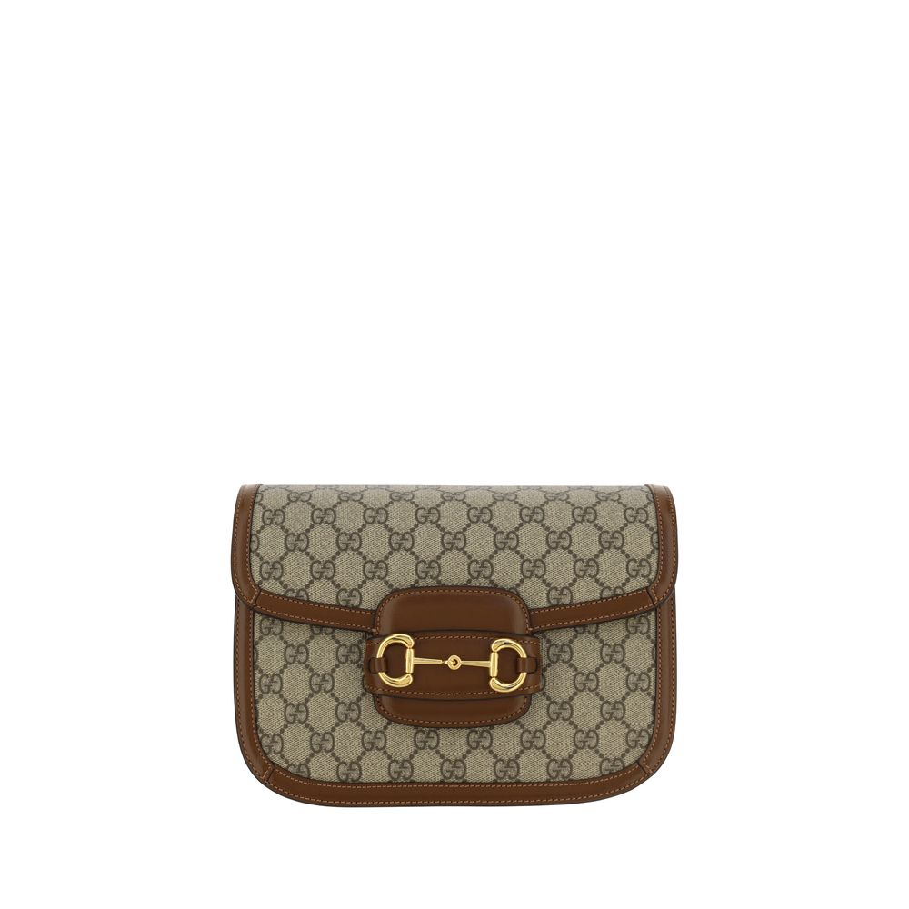 Gucci Beige GG Supreme Horsebit Shoulder Bag