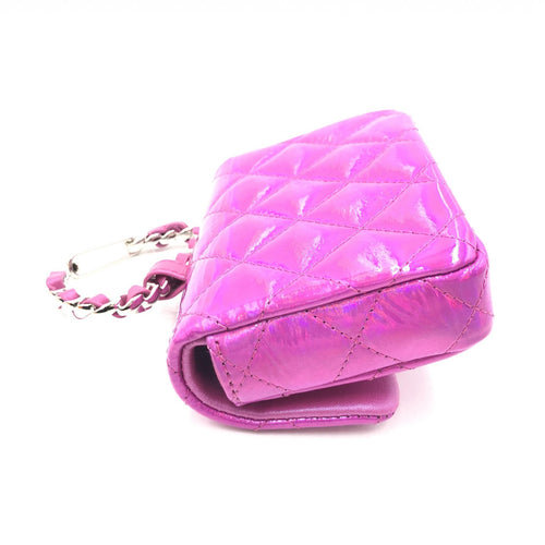 Chanel Iridescent Pink Quilted Leather Pouch Chanel