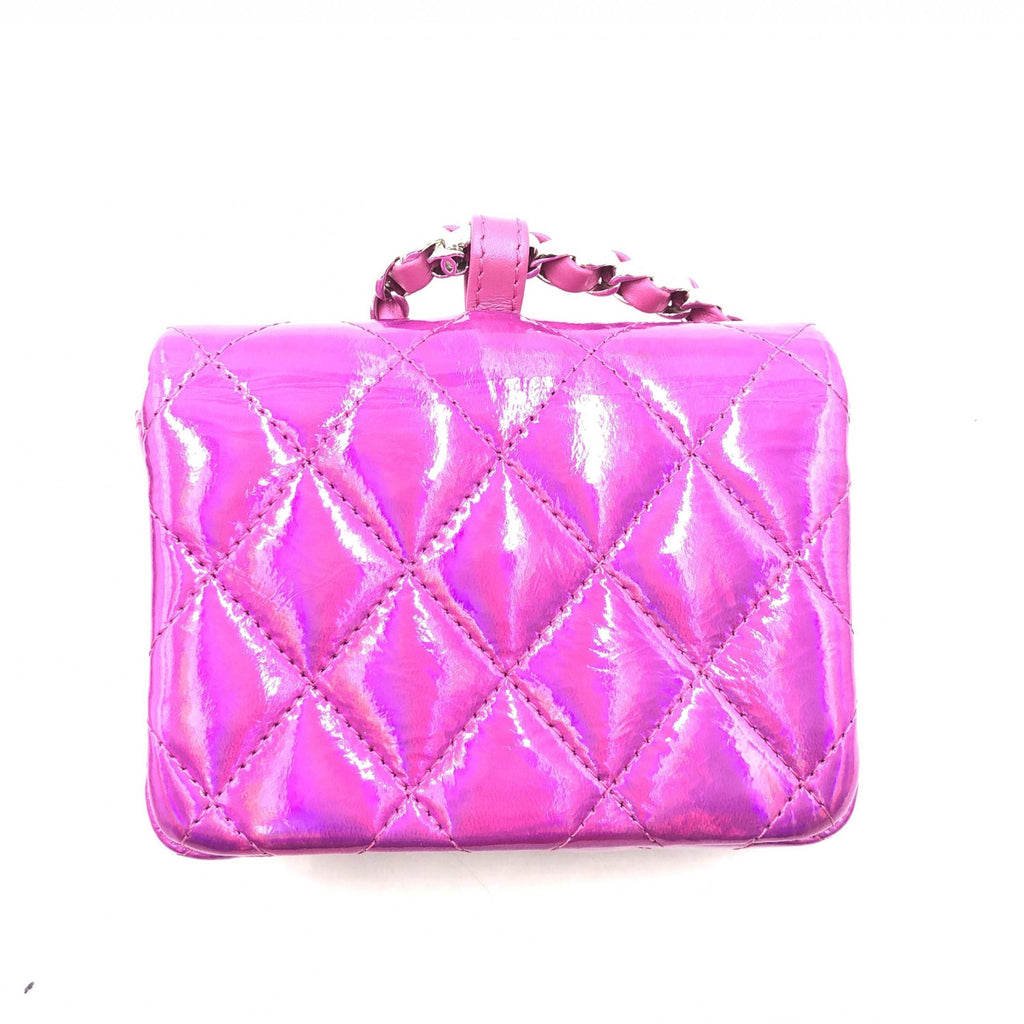 Chanel Iridescent Pink Quilted Leather Pouch Chanel