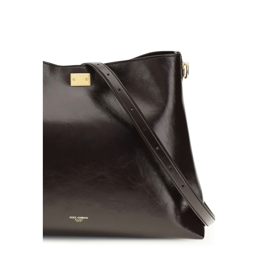Dolce & Gabbana Brown Calf Leather Bos Taurus Shoulder Bag Dolce & Gabbana