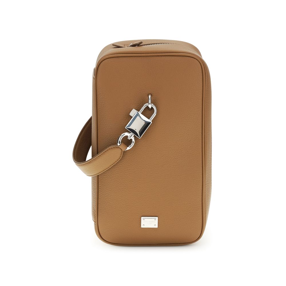 Dolce & Gabbana Brown Calf Leather Bos Taurus Handbag Dolce & Gabbana