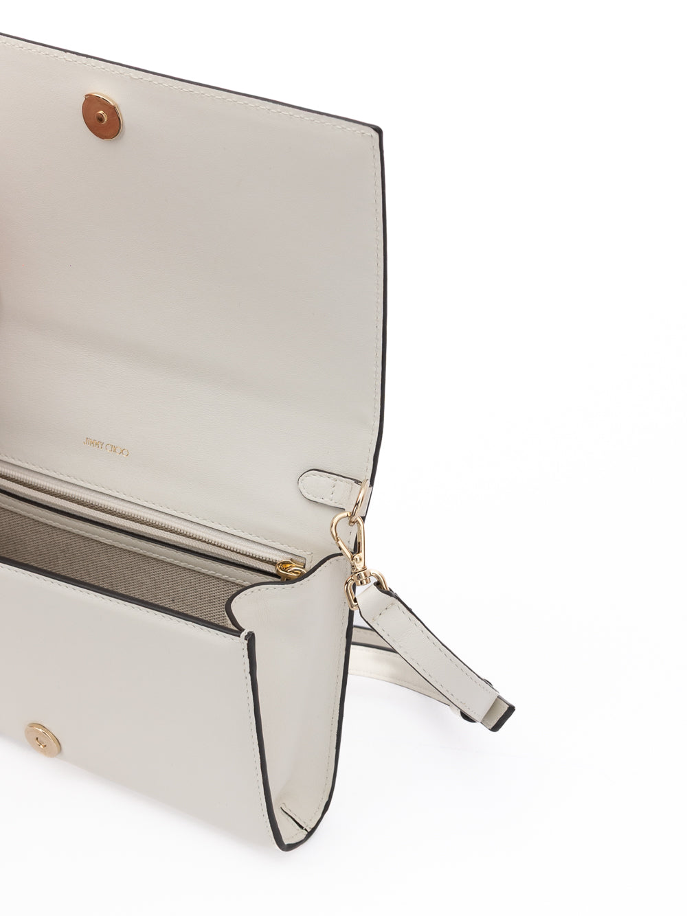 Jimmy Choo White Avenue Leather Shoulder Strap Bag Jimmy Choo