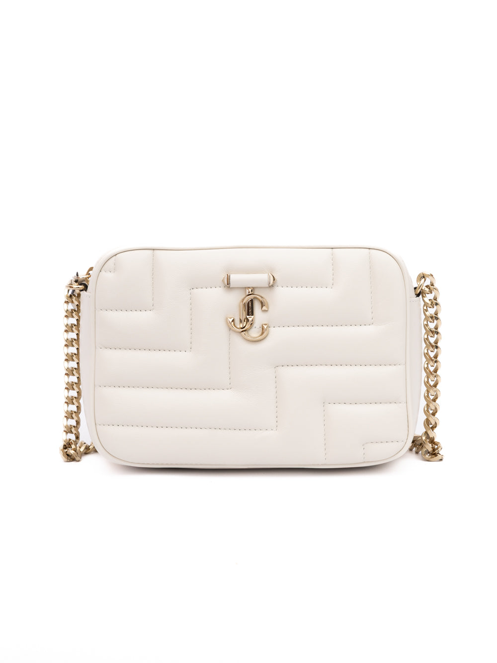 Jimmy Choo White Leather Avenue Camera Crossbody Bag Jimmy Choo