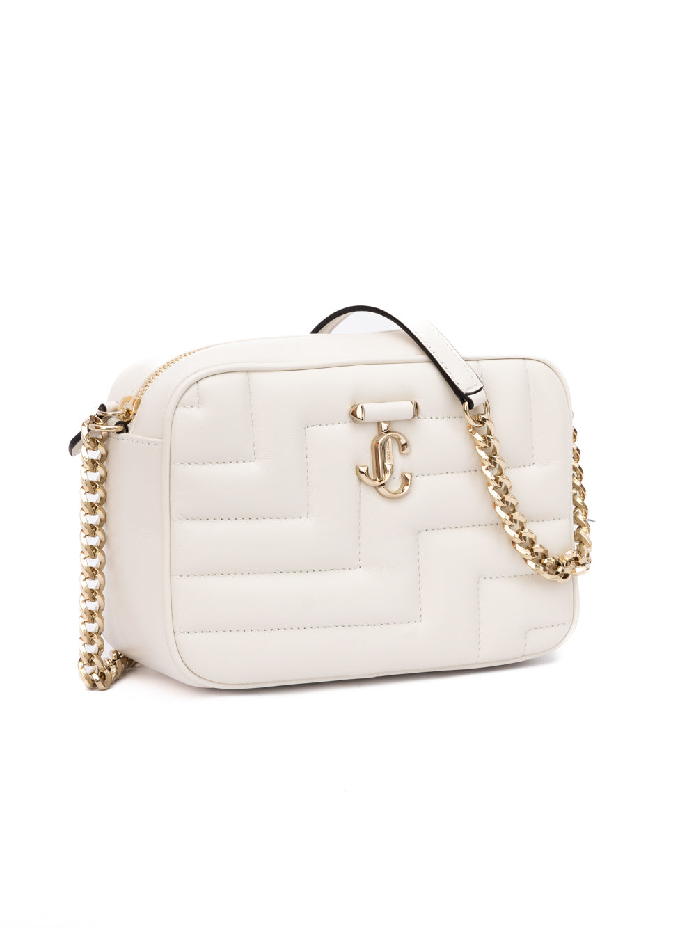 Jimmy Choo White Leather Avenue Camera Crossbody Bag Jimmy Choo