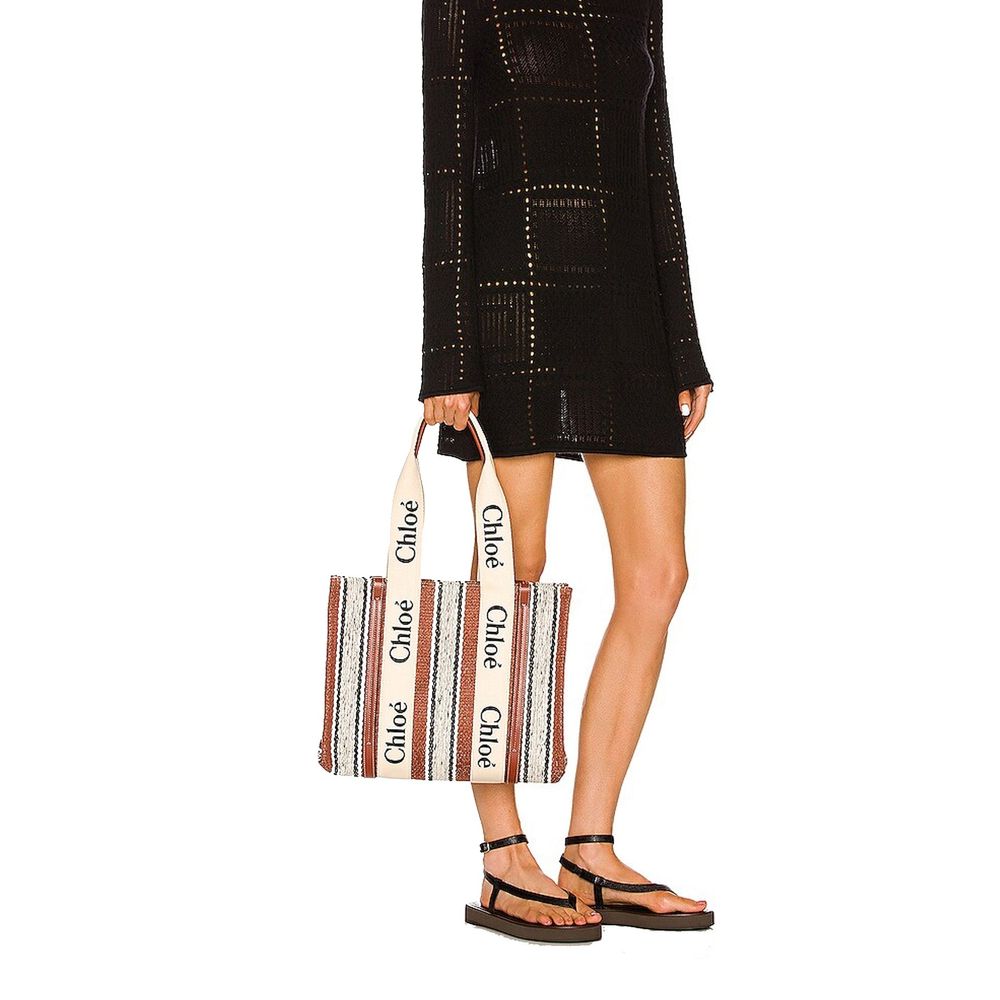 Chloé Brown Linen Tote Bag Chloé