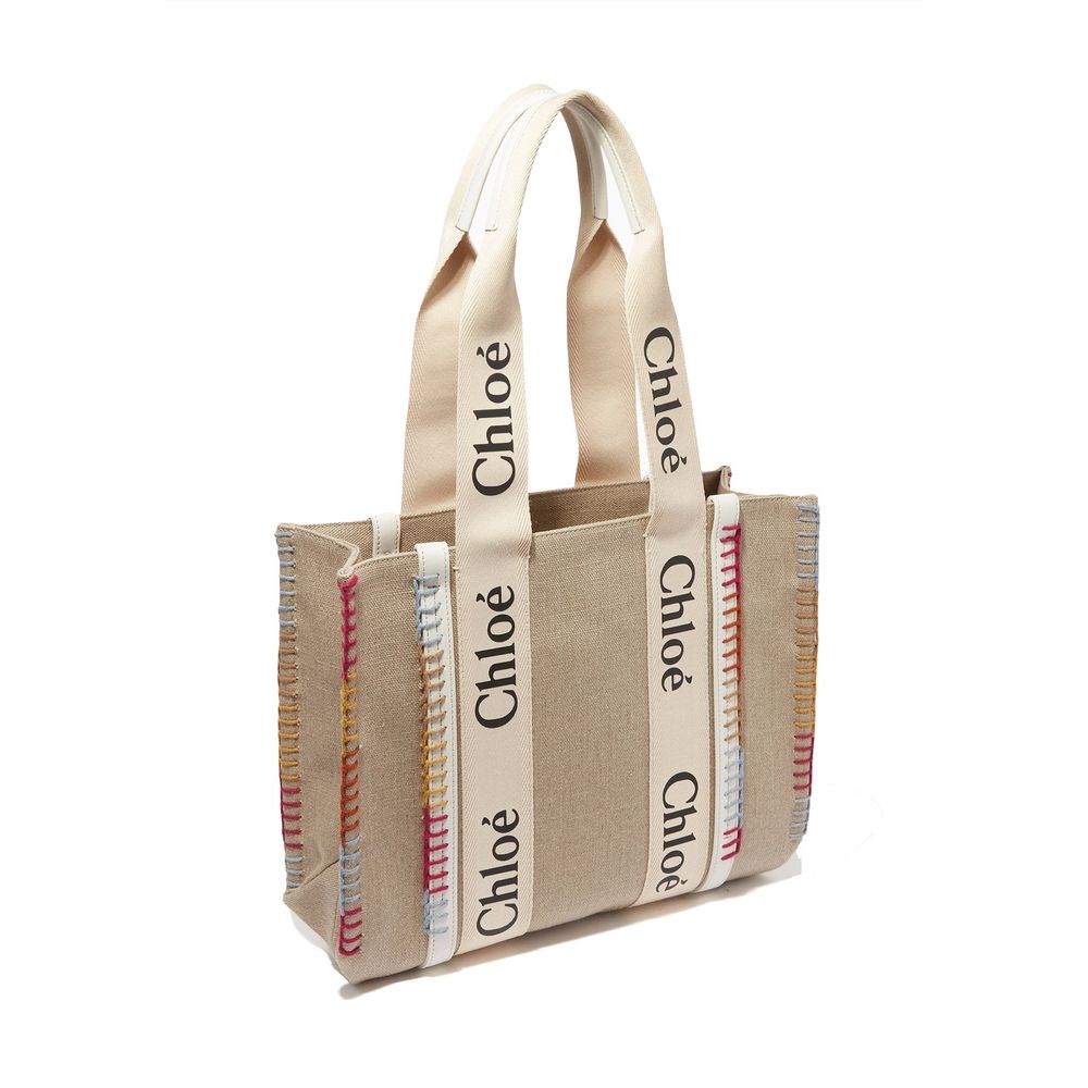 Chloé Beige Linen Tote Bag Chloé