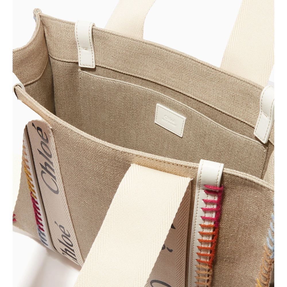 Chloé Beige Linen Tote Bag Chloé