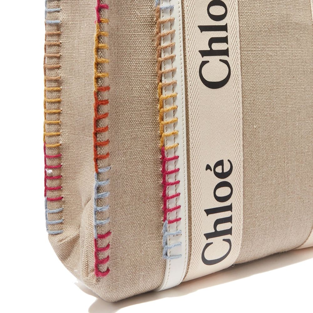 Chloé Beige Linen Tote Bag Chloé