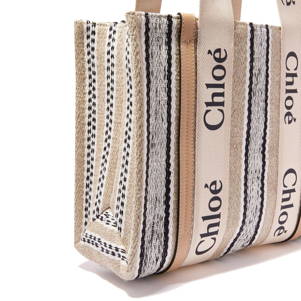 Chloé Beige Linen Tote Bag Chloé