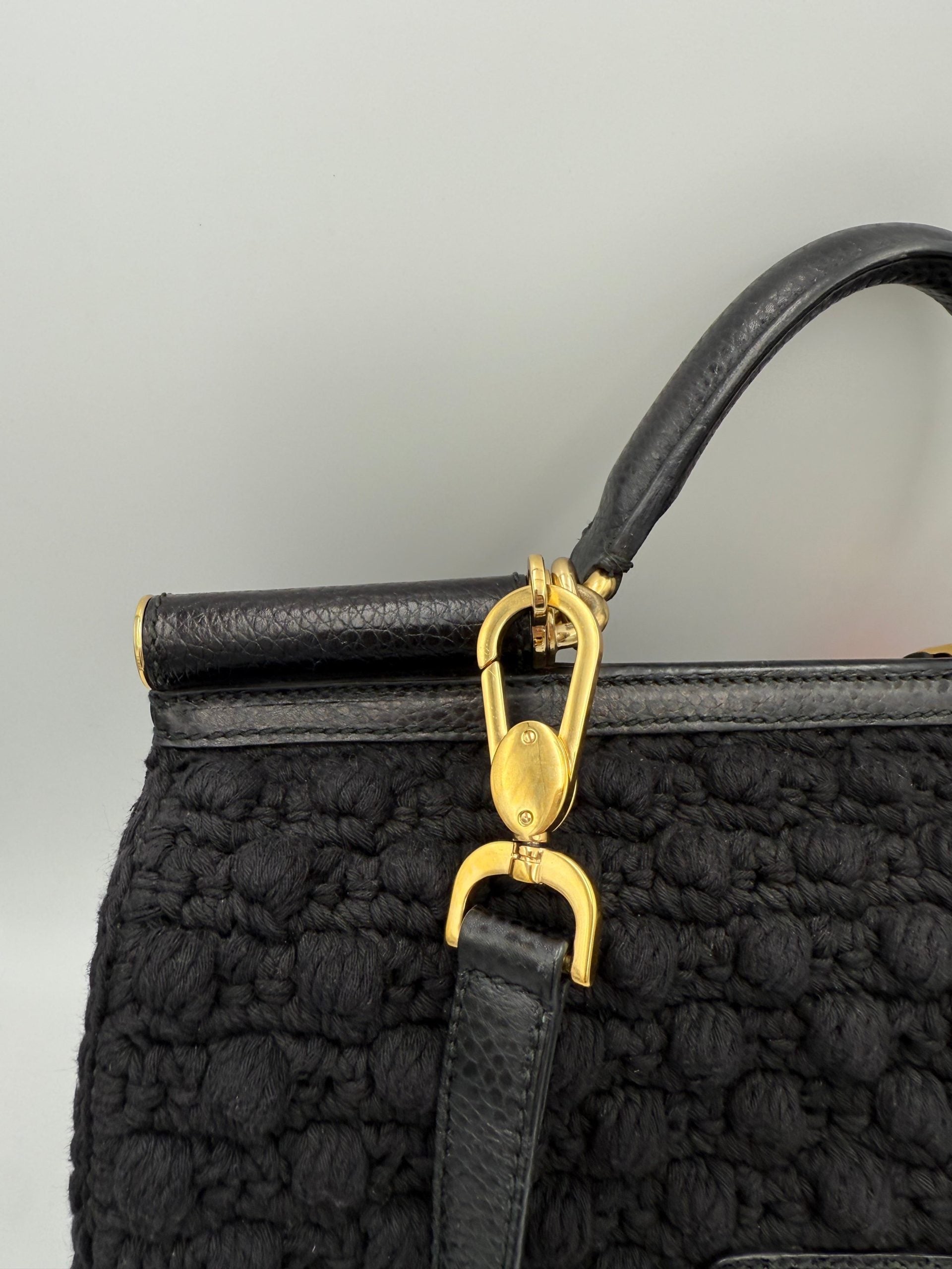 Dolce & Gabbana DOLCE & GABBANA Sicily Python and Macramé Handbag Dolce & Gabbana