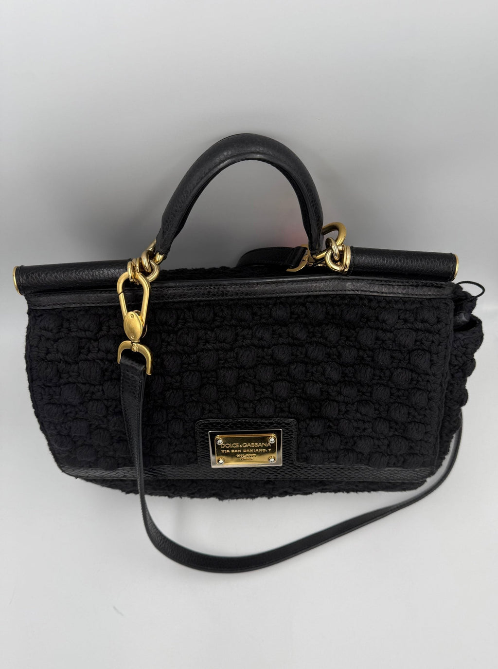 Dolce & Gabbana DOLCE & GABBANA Sicily Python and Macramé Handbag Dolce & Gabbana