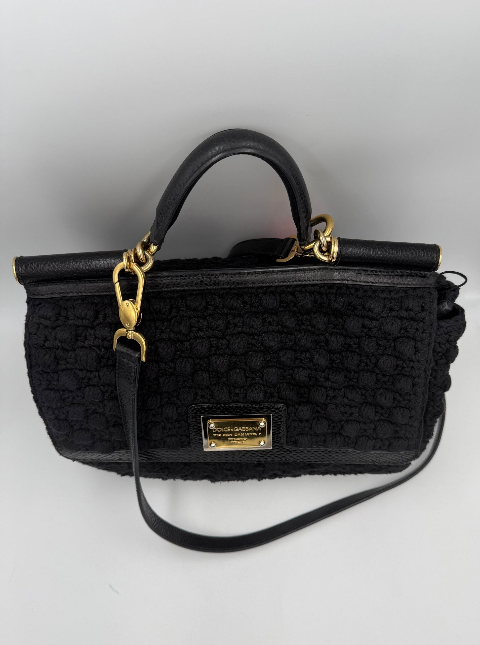 Dolce & Gabbana DOLCE & GABBANA Sicily Python and Macramé Handbag Dolce & Gabbana