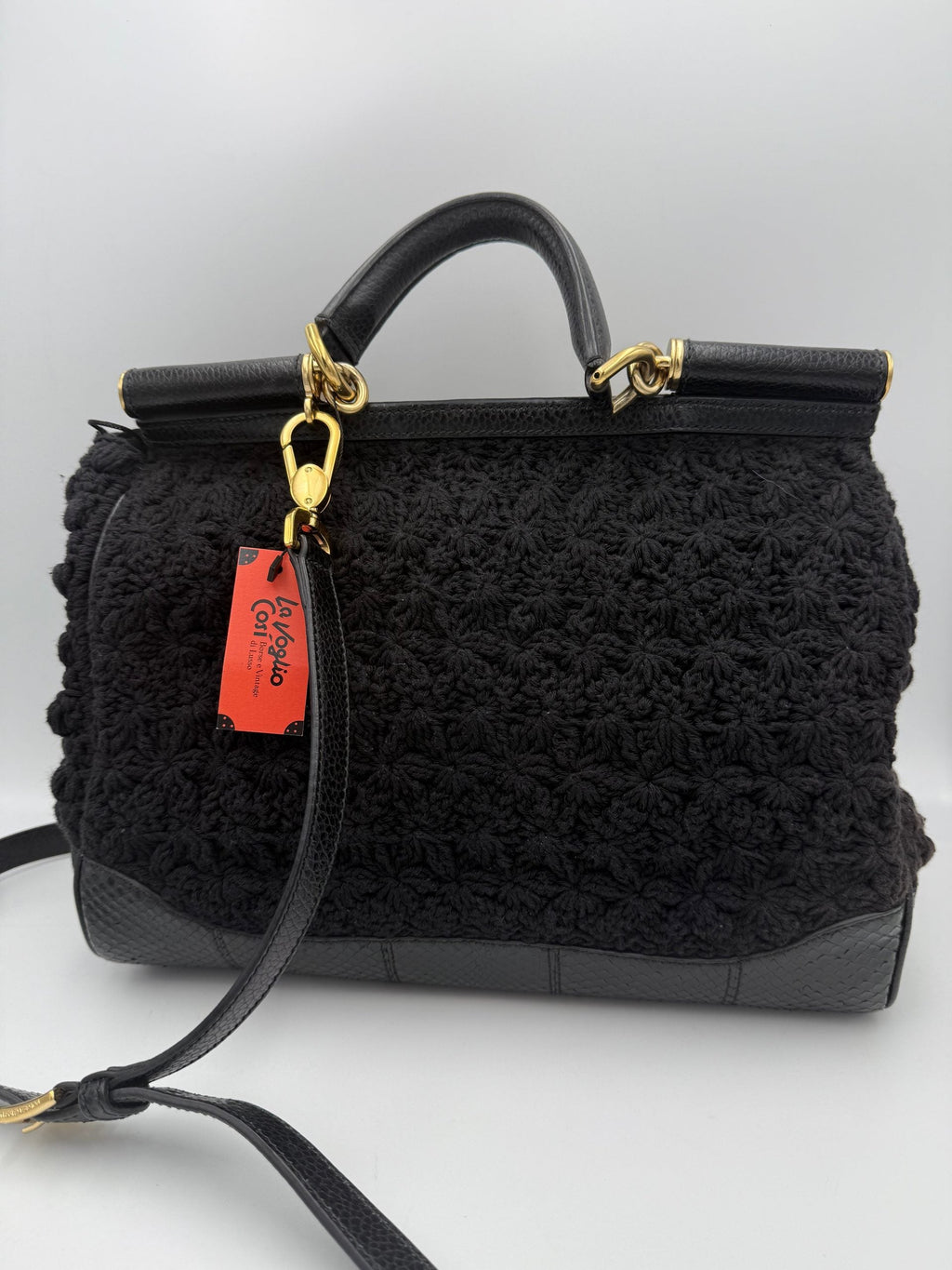Dolce & Gabbana DOLCE & GABBANA Sicily Python and Macramé Handbag Dolce & Gabbana