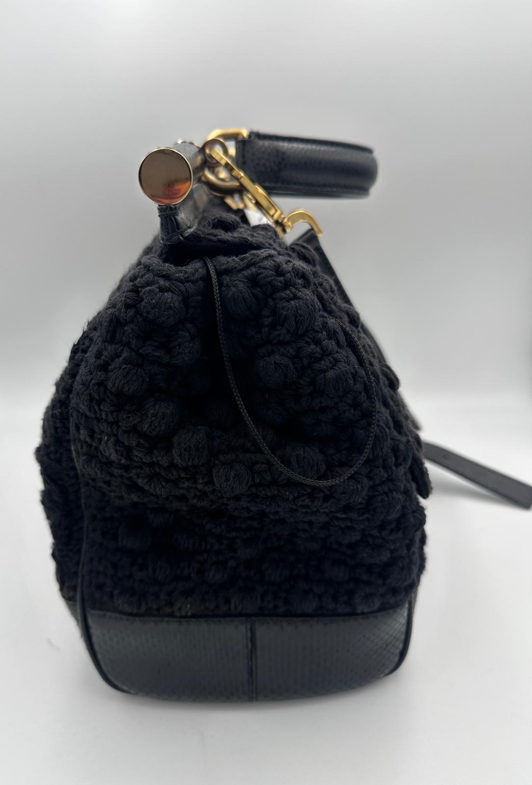 Dolce & Gabbana DOLCE & GABBANA Sicily Python and Macramé Handbag Dolce & Gabbana
