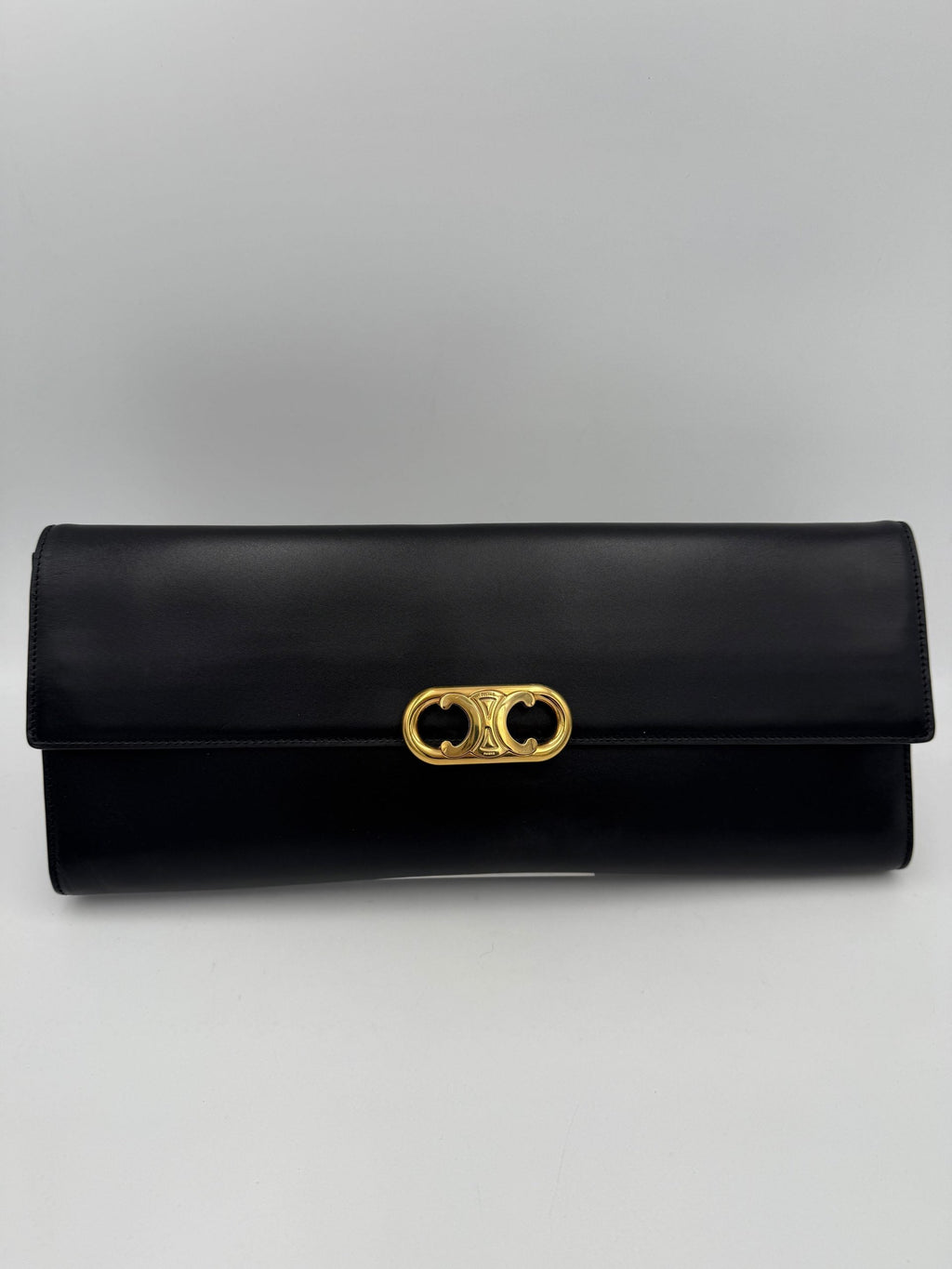 Celine CELINE TRIOMPHE Black Clutch Celine