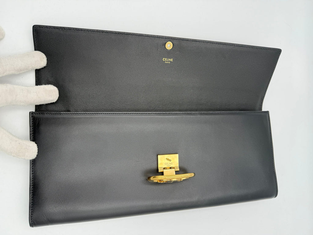Celine CELINE TRIOMPHE Black Clutch Celine