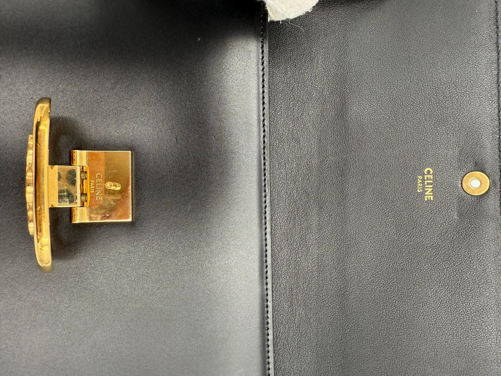 Celine CELINE TRIOMPHE Black Clutch Celine