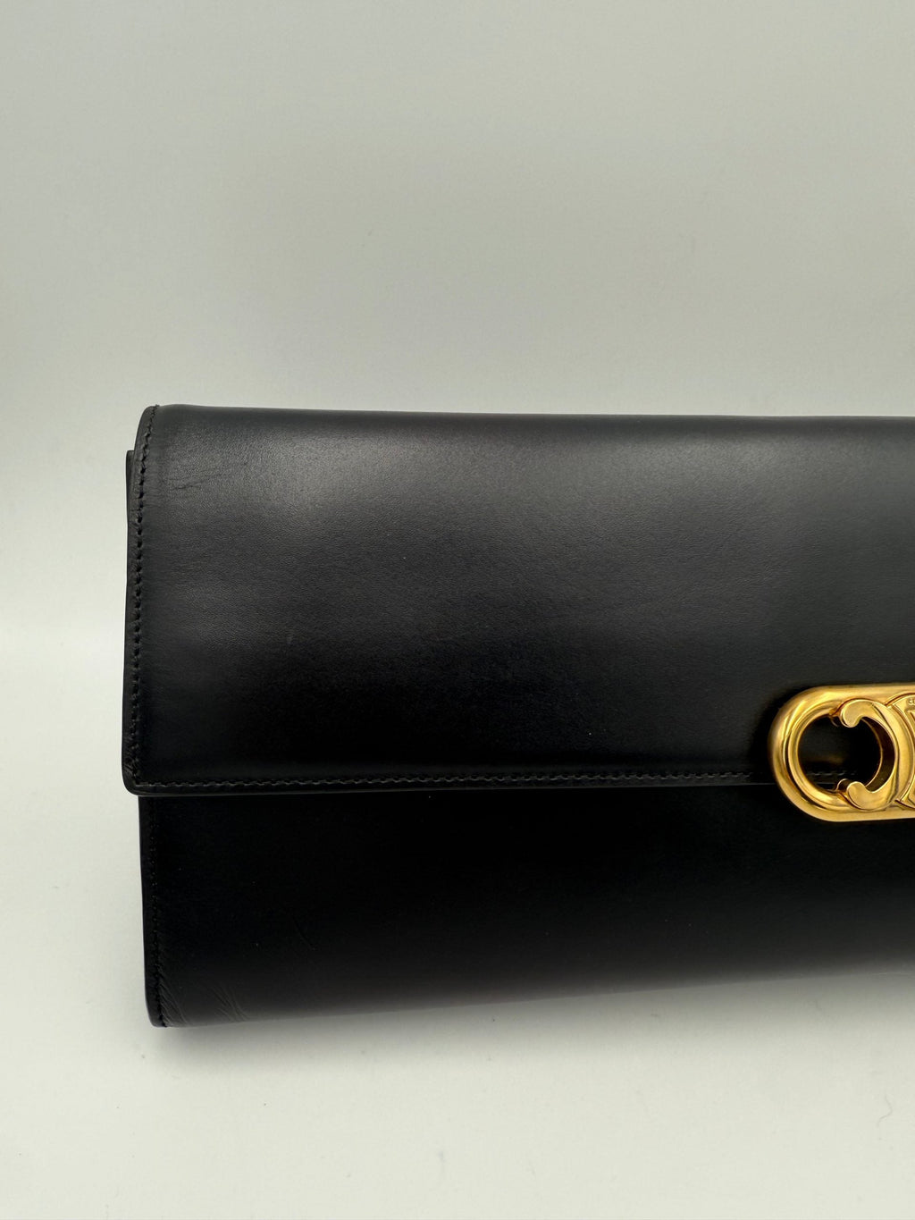 Celine CELINE TRIOMPHE Black Clutch Celine