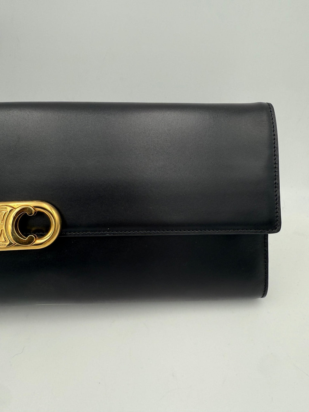 Celine CELINE TRIOMPHE Black Clutch Celine