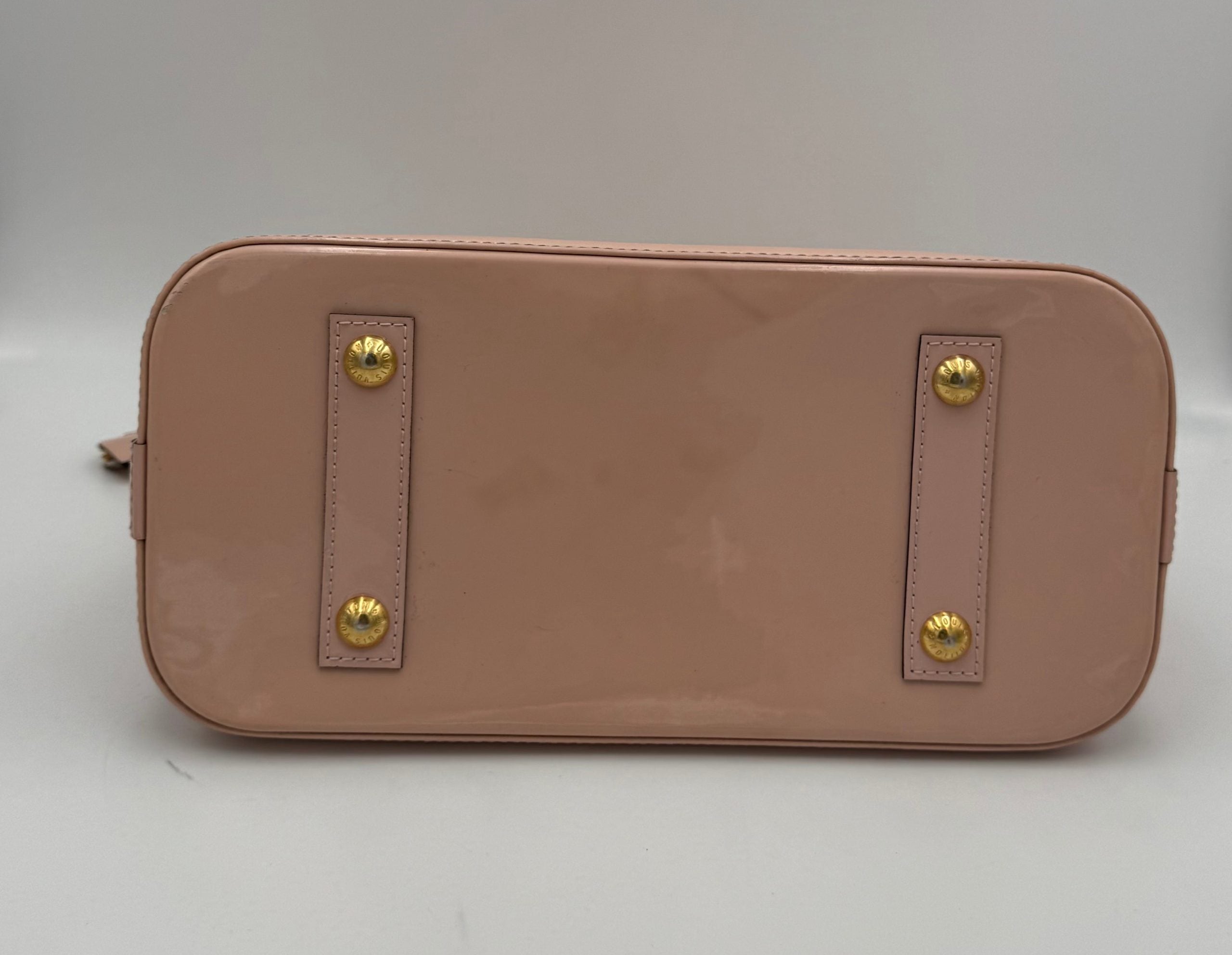 Louis Vuitton LOUIS VUITTON Alma MM Pink Patent Monogram Handbag Louis Vuitton