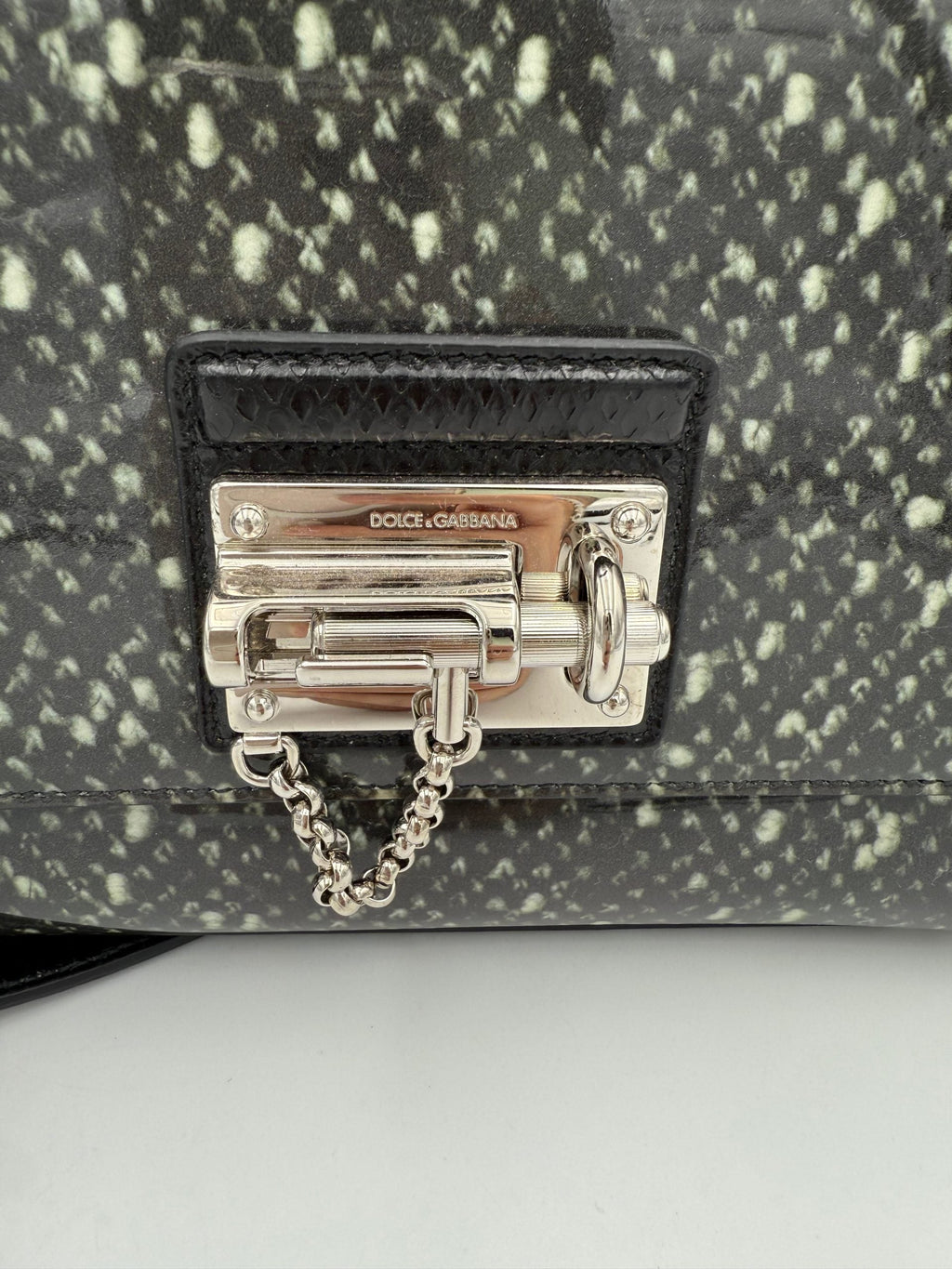 Dolce & Gabbana DOLCE & GABBANA Monica Python and Patent Handbag Dolce & Gabbana
