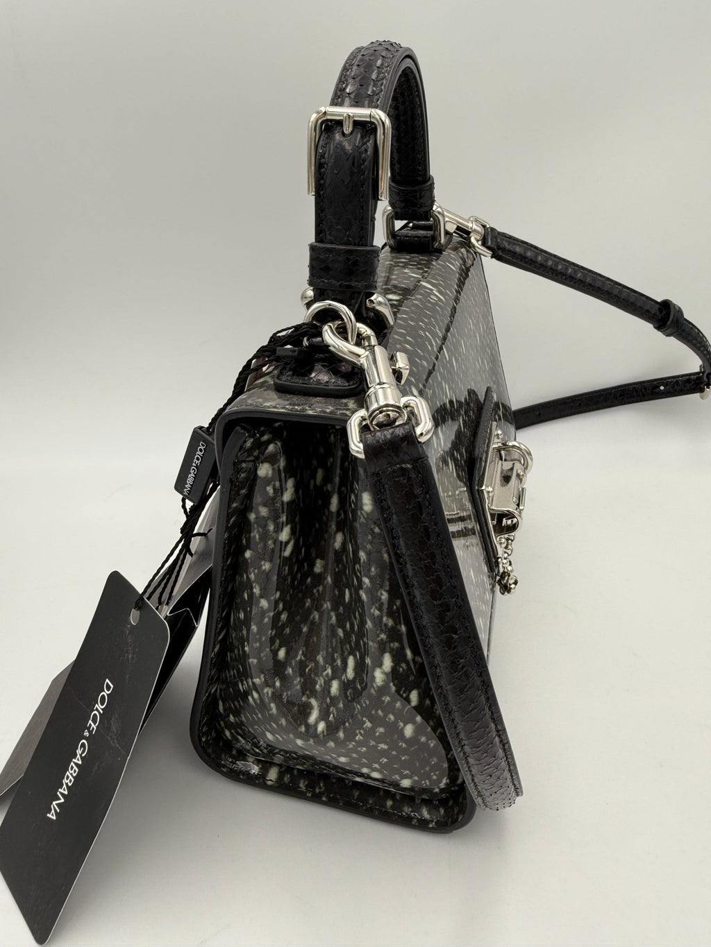 Dolce & Gabbana DOLCE & GABBANA Monica Python and Patent Handbag Dolce & Gabbana