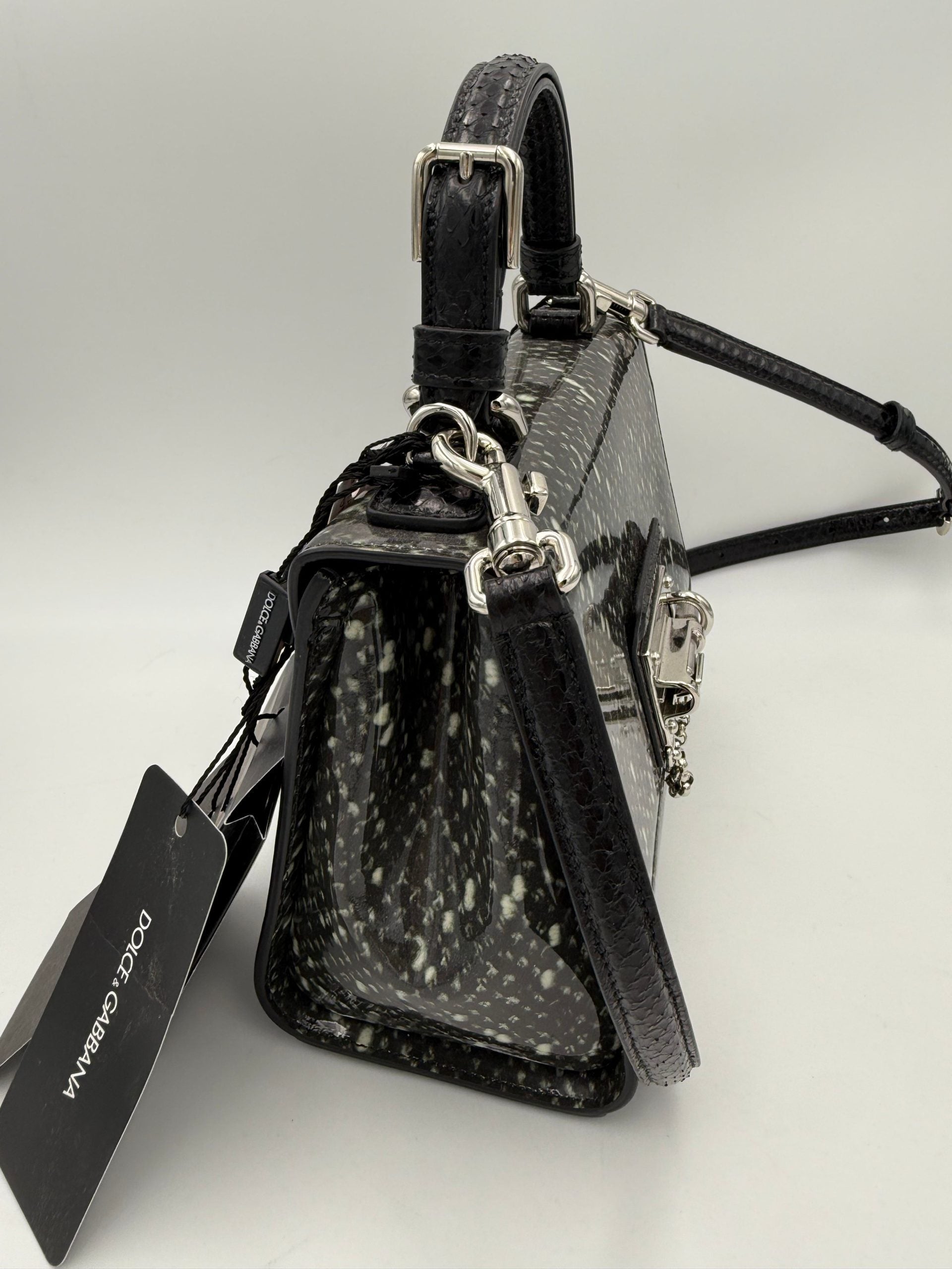 Dolce & Gabbana DOLCE & GABBANA Monica Python and Patent Handbag Dolce & Gabbana