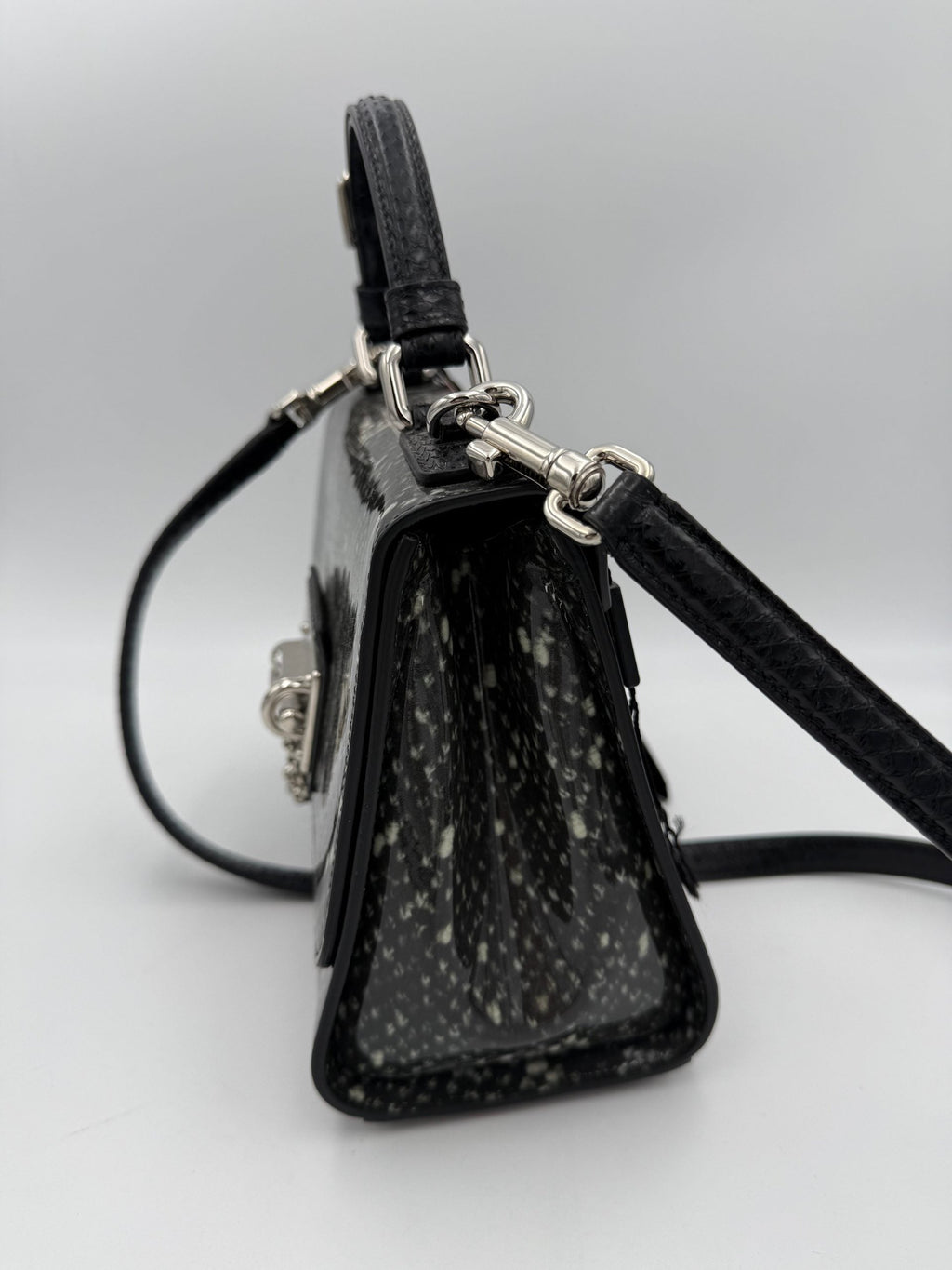 Dolce & Gabbana DOLCE & GABBANA Monica Python and Patent Handbag Dolce & Gabbana