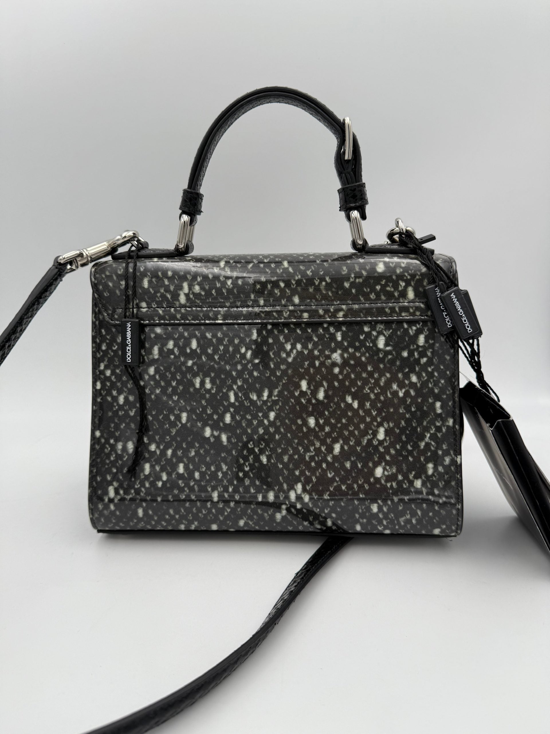 Dolce & Gabbana DOLCE & GABBANA Monica Python and Patent Handbag Dolce & Gabbana