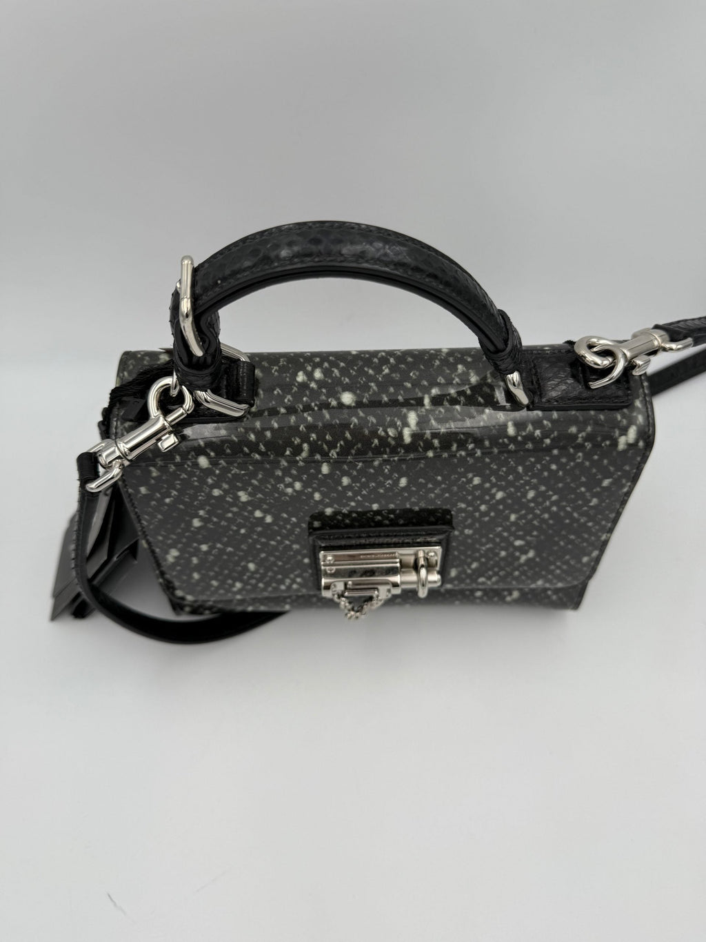 Dolce & Gabbana DOLCE & GABBANA Monica Python and Patent Handbag Dolce & Gabbana
