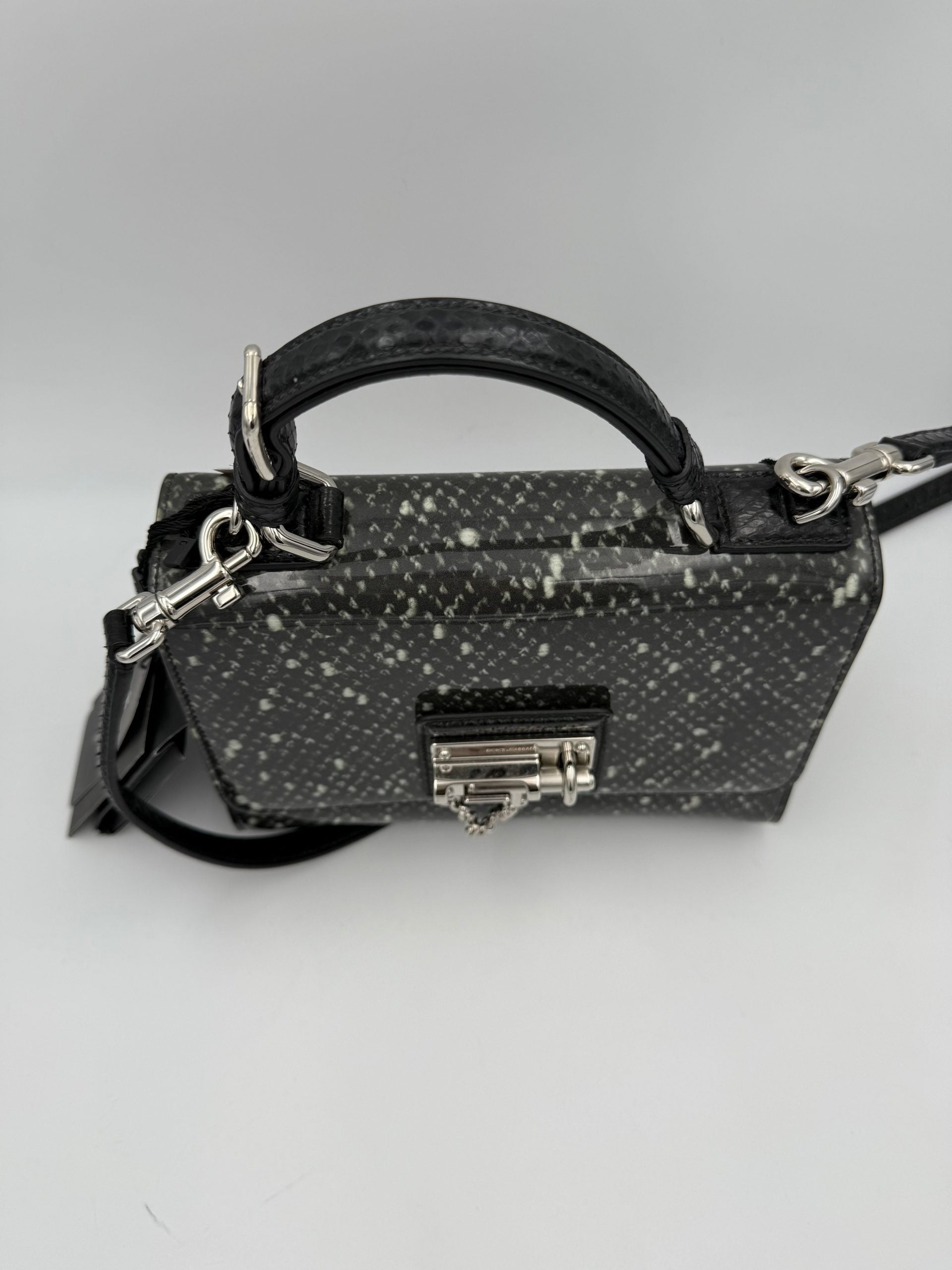 Dolce & Gabbana DOLCE & GABBANA Monica Python and Patent Handbag Dolce & Gabbana