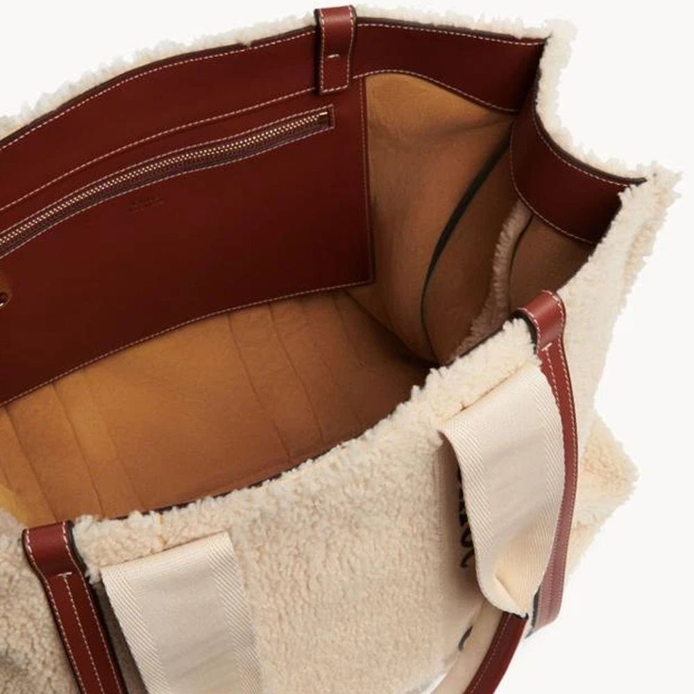 Chloé Beige Lamb Fur Tote Bag Chloé