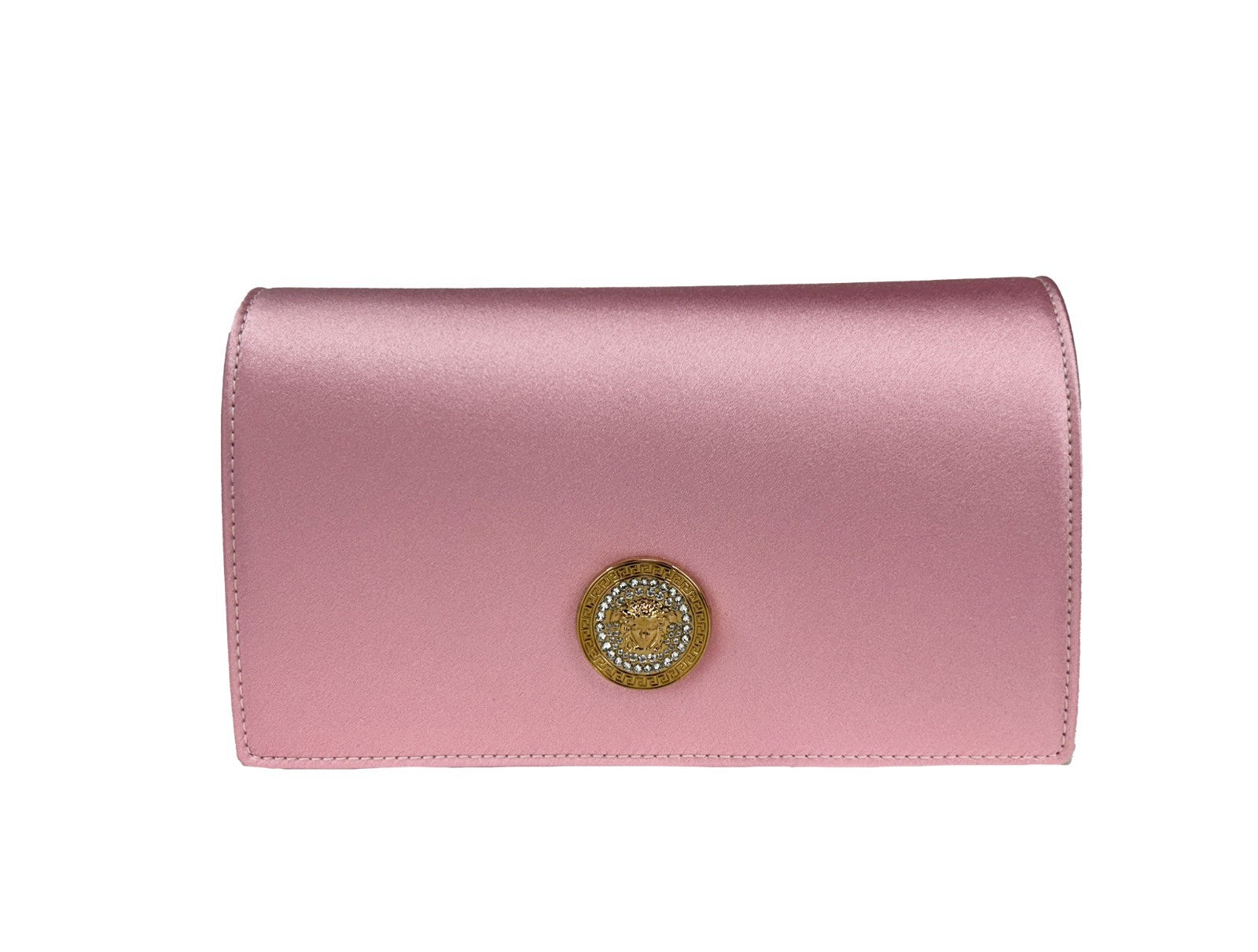 Versace Medusa Crystal Satin Mini Chain Crossbody Bag Purse Versace