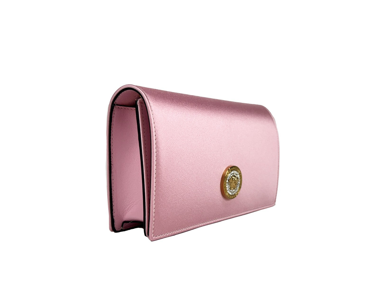 Versace Medusa Crystal Satin Mini Chain Crossbody Bag Purse Versace