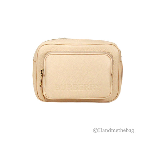 Burberry Small Branded Peach Pink Grainy Leather Camera Crossbody Bag Burberry
