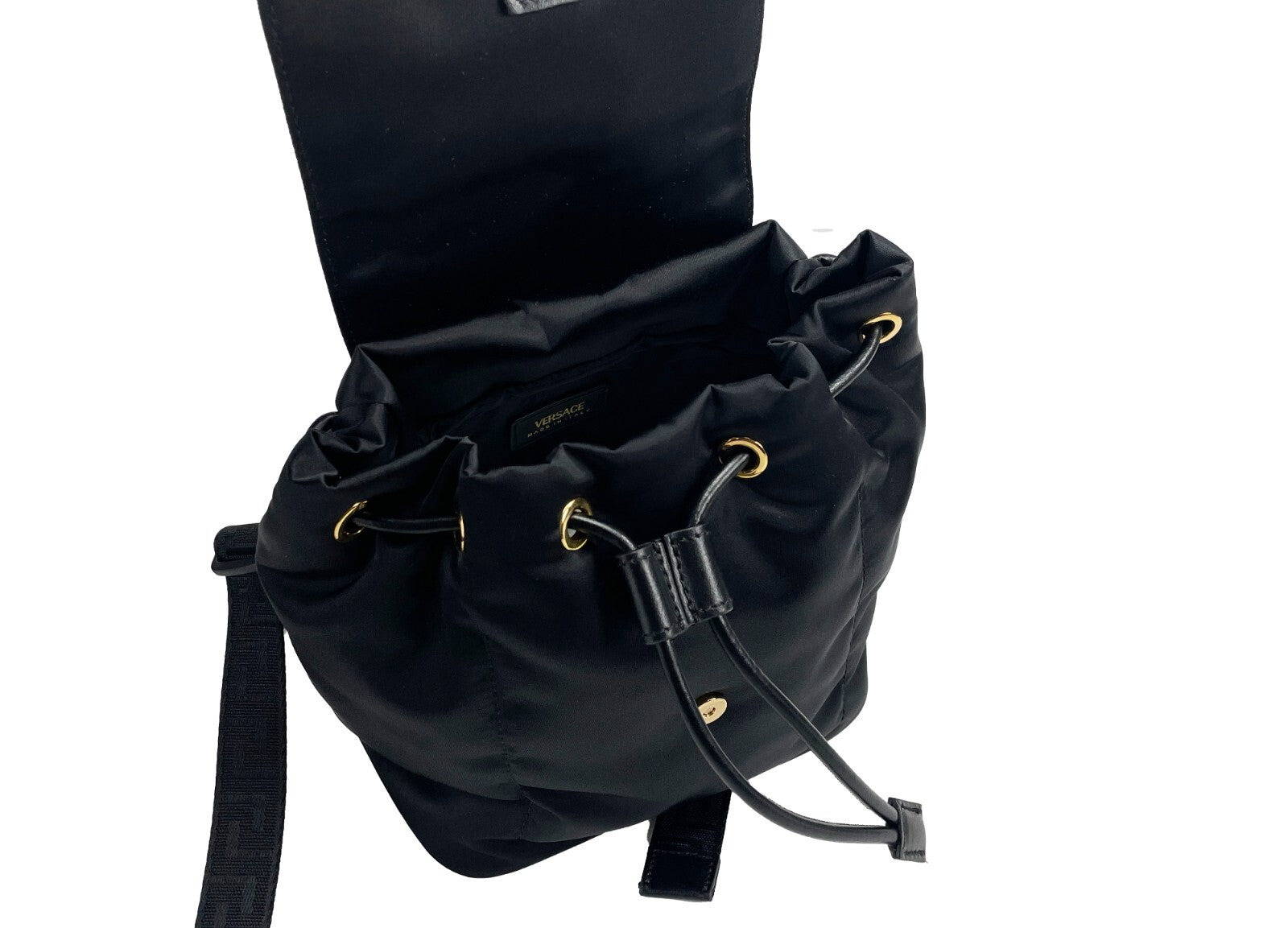 Versace Mini Nylon Medusa Drawstring Backpack Bag Versace