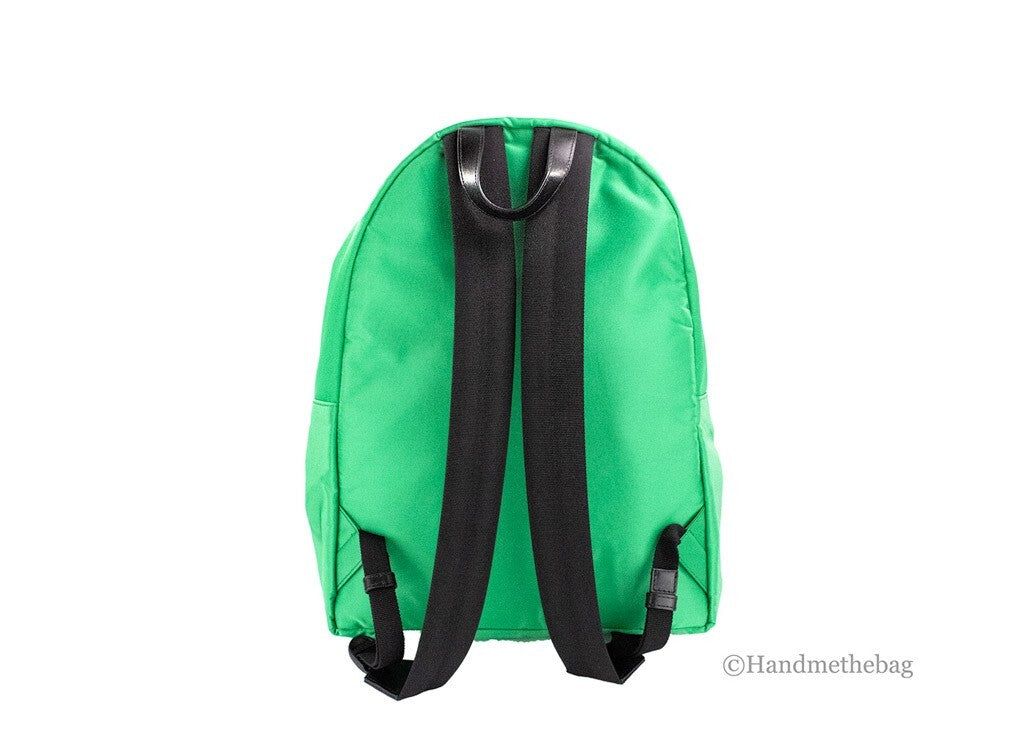 Versace Large Bright Green Nylon Fabric Medusa Shoulder Backpack Bookbag Versace