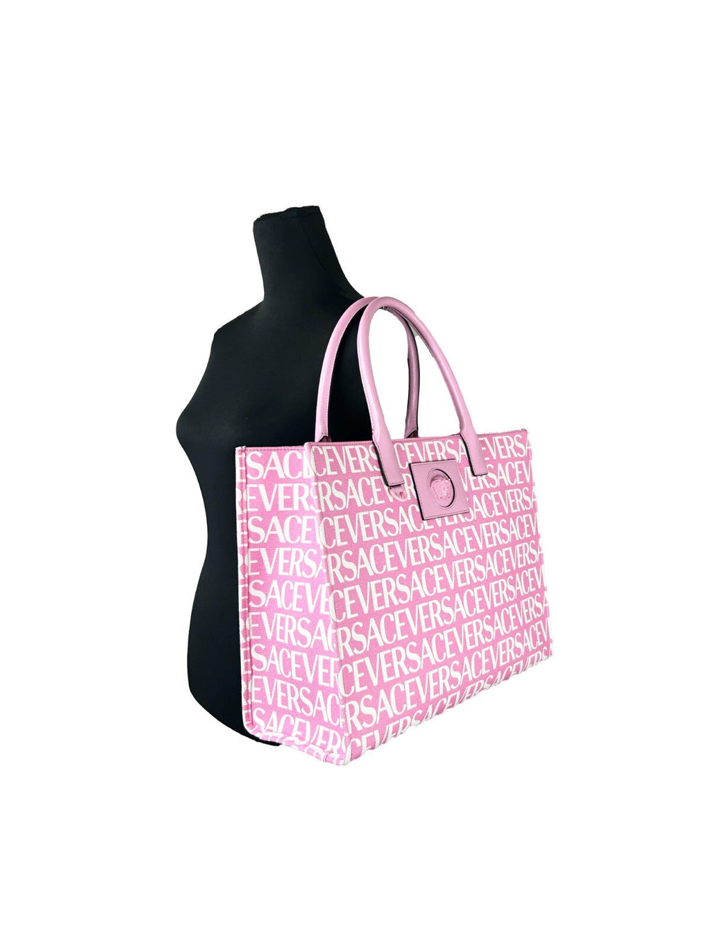 Versace Medusa Large Canvas Large Tote Bag Baby Pink Versace