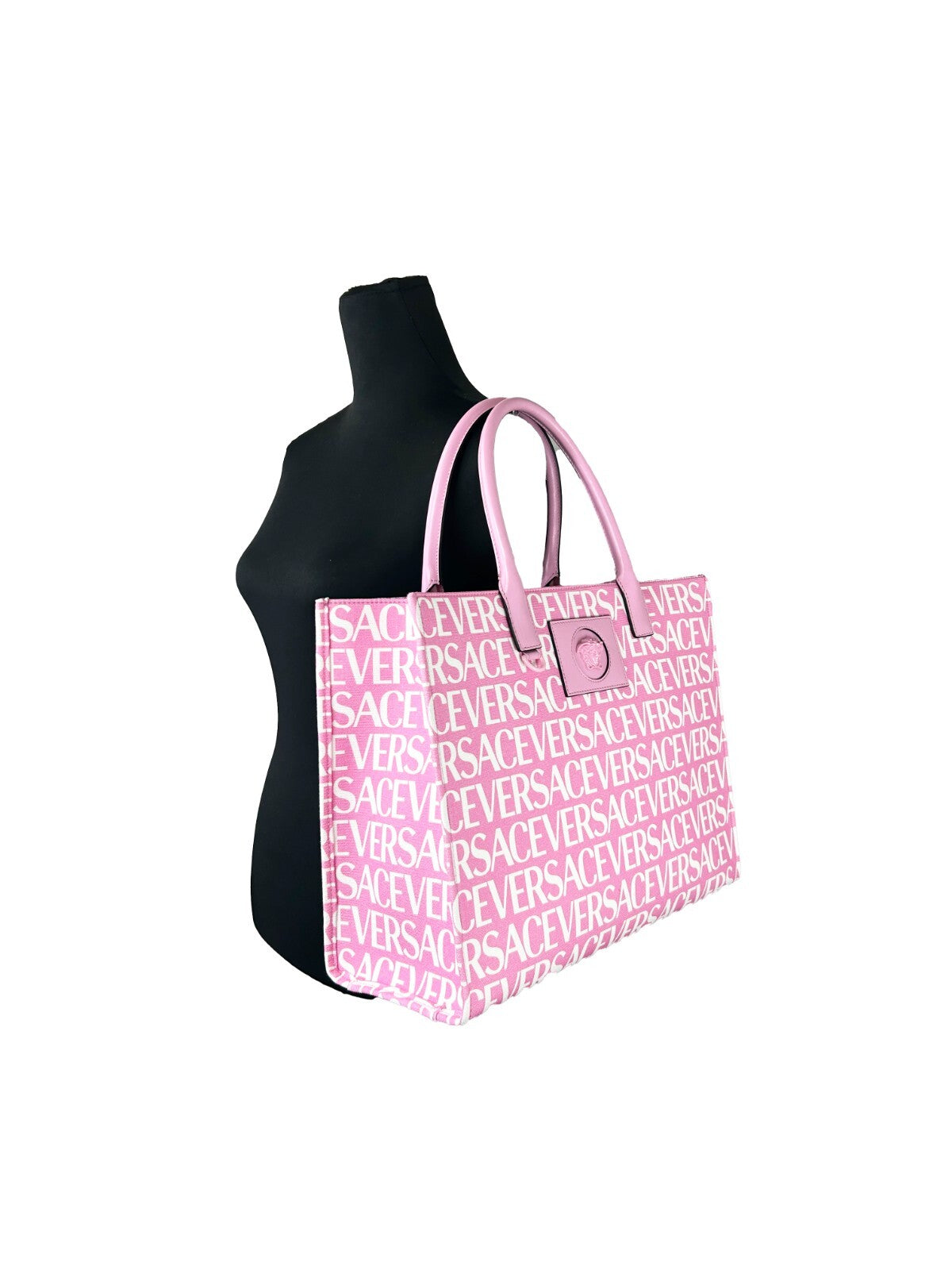 Versace Medusa Large Canvas Large Tote Bag Baby Pink Versace