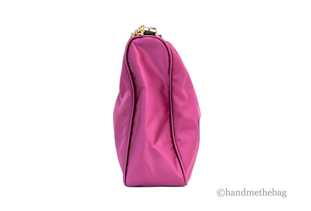 Versace Small Dahlia Nylon Fabric Medusa Pendant Crossbody Shoulder Purse Bag Versace
