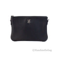 Burberry Peyton Monogram Black Leather Pouch Crossbody Bag Purse Burberry