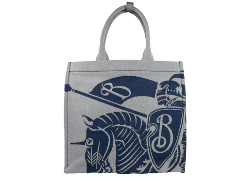 Burberry Navy EKD Canvas Tote Bag With Coin Pouch Burberry