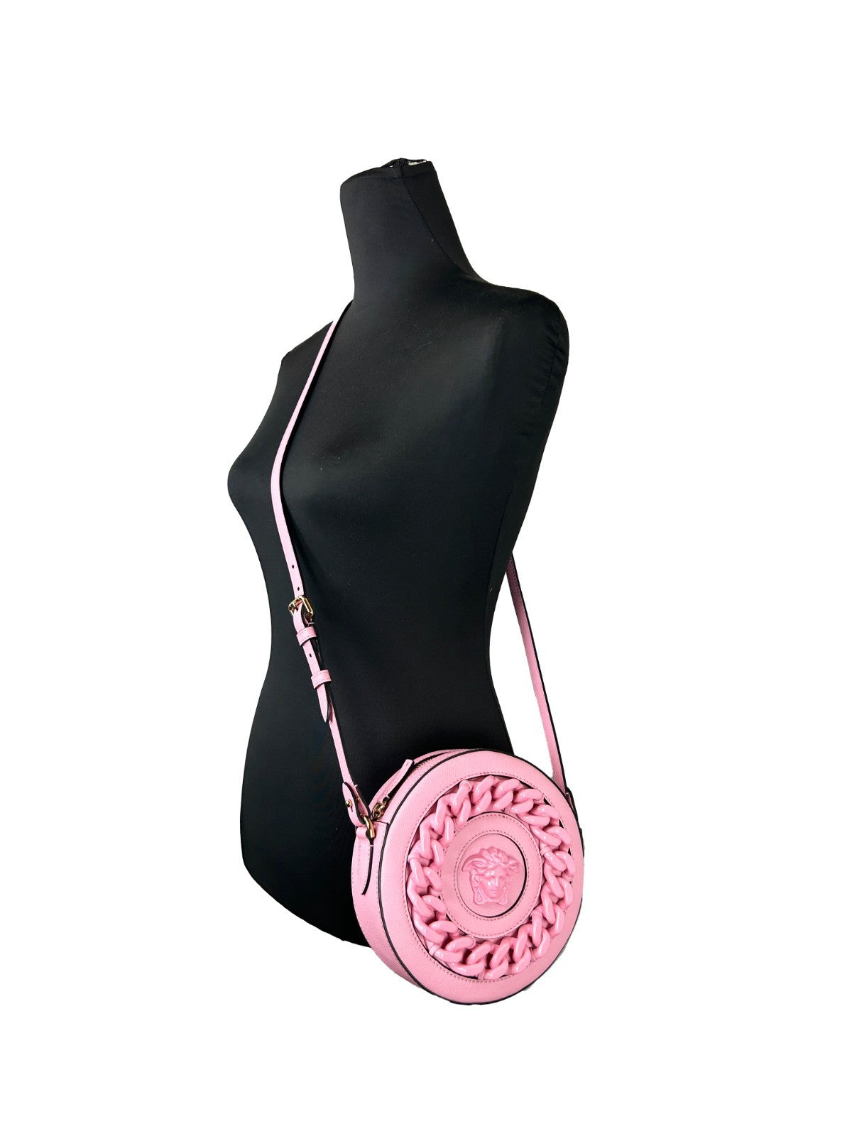 Versace Round Disco Leather Camera Case Crossbody Bag Versace