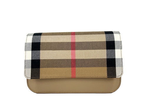 Burberry Small Leather Madison Crossbody Check Bag Burberry