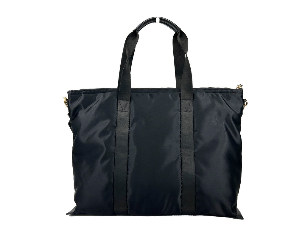 Versace Black Nylon Fabric La Medusa Shoulder Tote Bag Versace