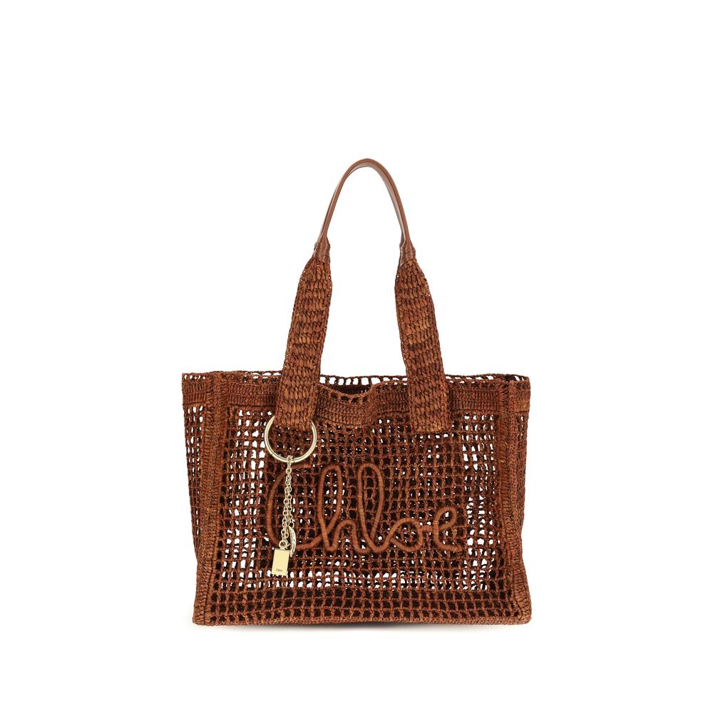 Chloé Brown Raffia Shoulder Bag Chloé