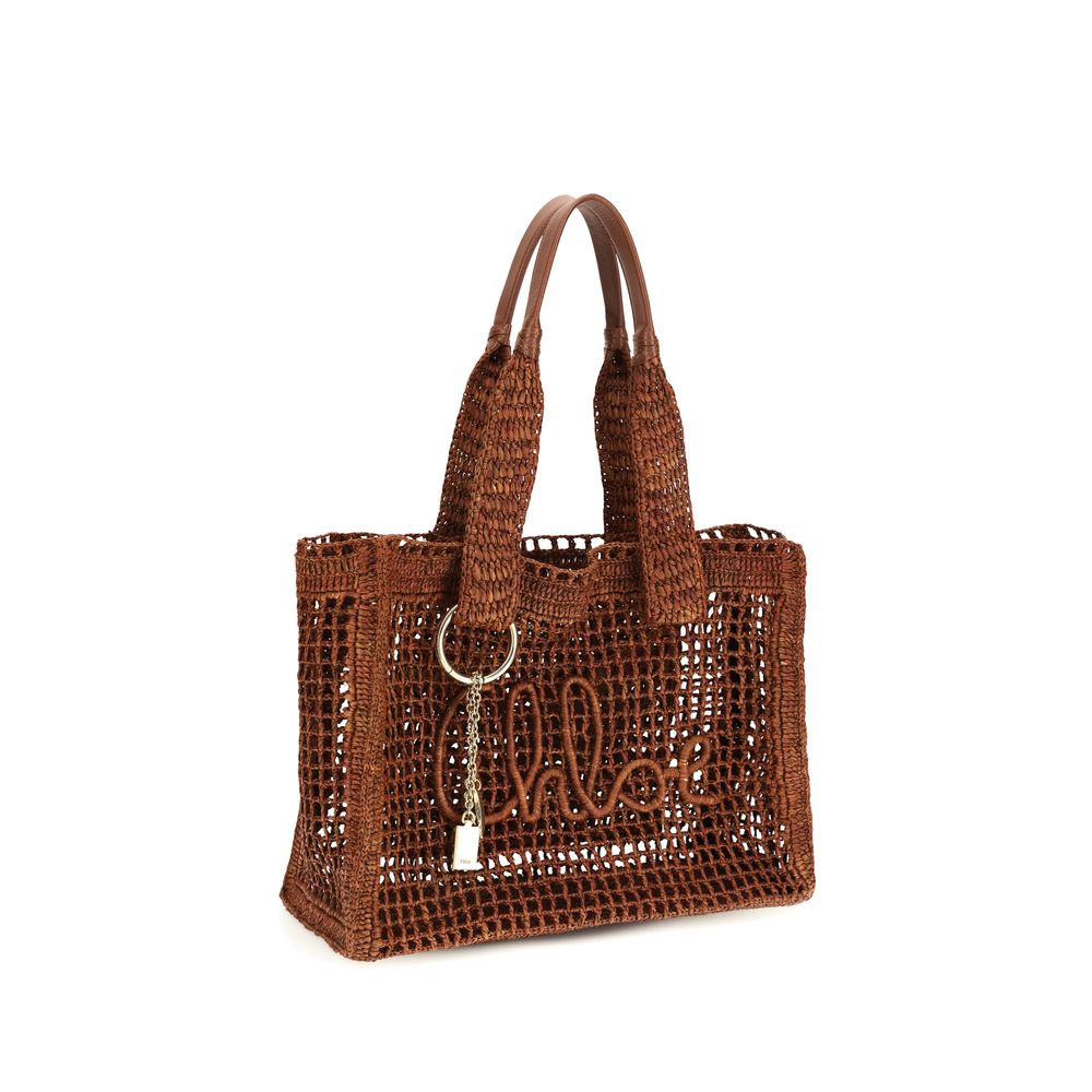 Chloé Brown Raffia Shoulder Bag Chloé