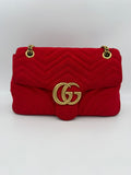 Gucci GUCCI MARMONT Red Velvet Handbag Gucci